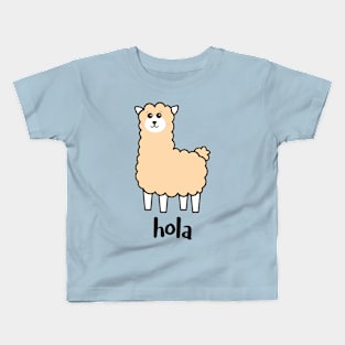 Hola, says the Alpaca Kids T-Shirt